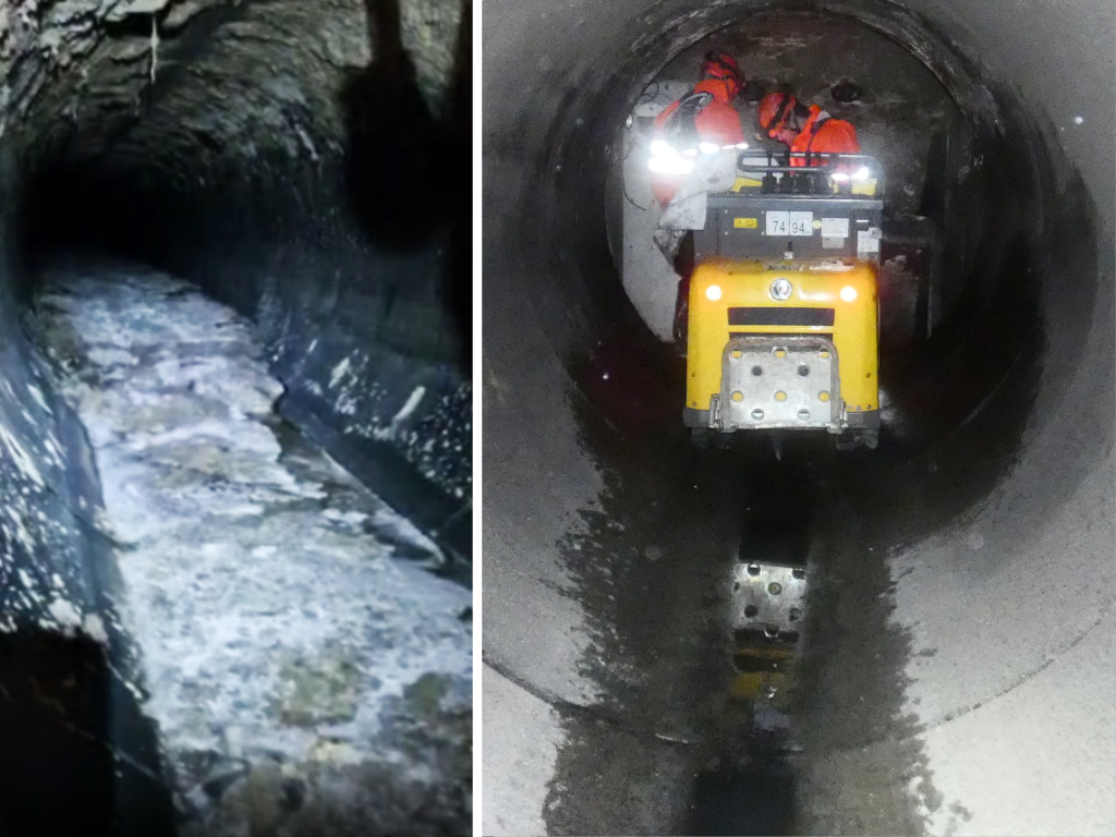 Reinigungsarbeiten: Durch diesen Tunnel fliesst normalerweise dein Abwasser