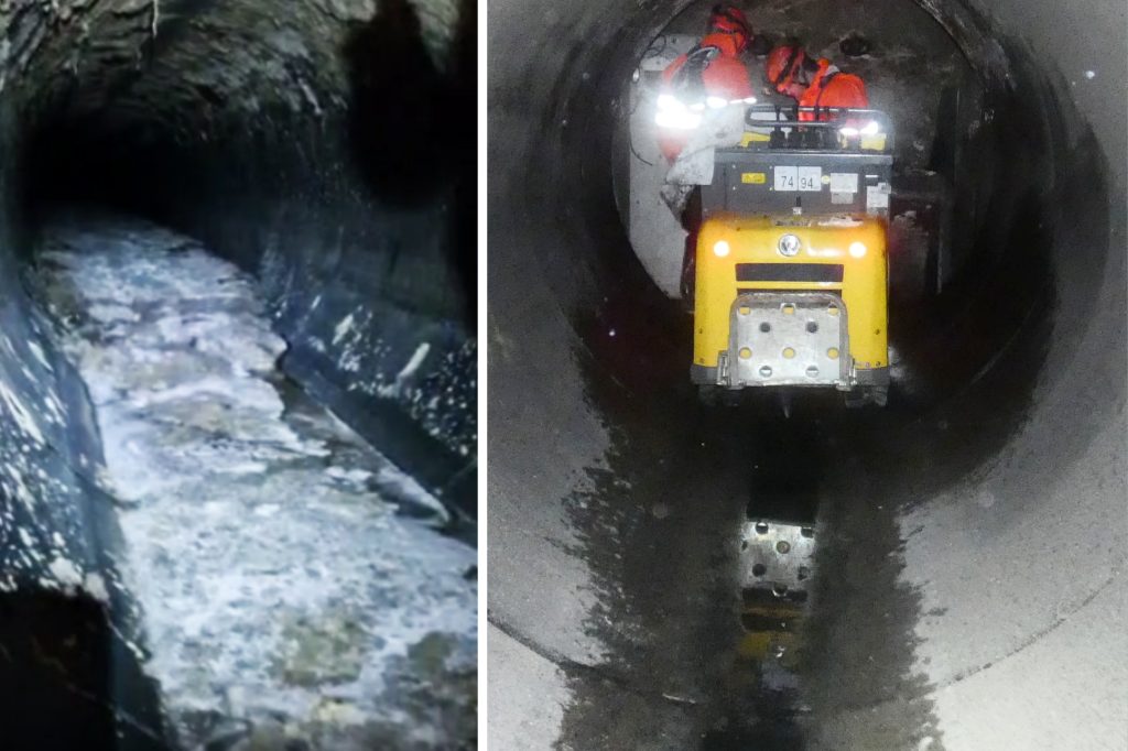 Reinigungsarbeiten: Durch diesen Tunnel fliesst normalerweise dein Abwasser