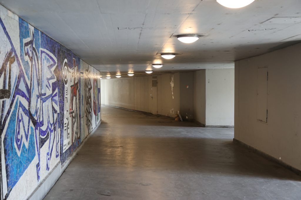 Kinder verwandeln graue Betonmauern in einen bunten Garten