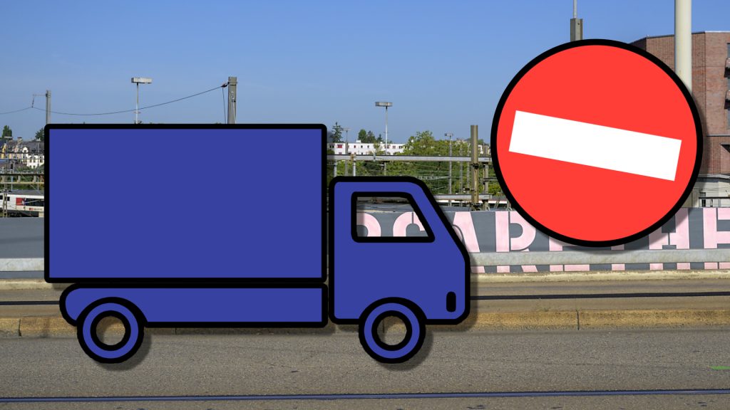 Fahrzeuge höher als 3 Meter kommen bei der Margarethenbrücke nicht mehr durch