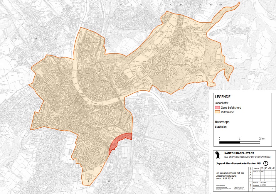 Stadtkanton beschliesst Vorschriften zur Japankäfer-Bekämpfung