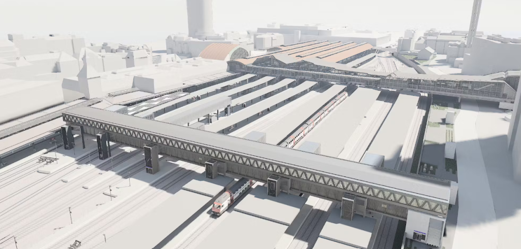Die neue Passerelle am Bahnhof SBB nimmt Form an