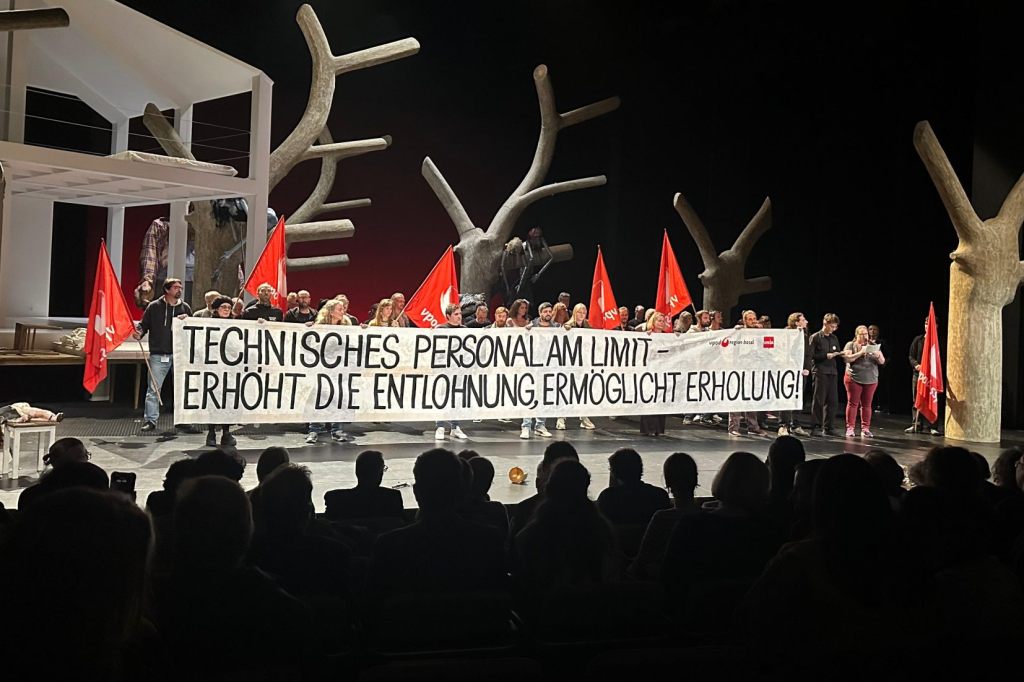 Bühne frei für den Protest des technischen Personals im Theater Basel