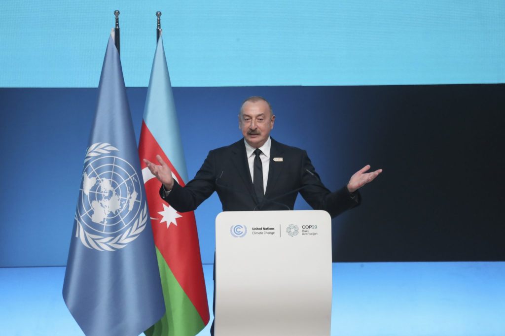 Aserbaidschans Präsident Ilham Aliyev schockiert Weltklimakonferenz
