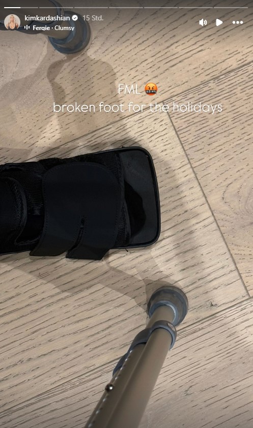 Kim Kardashian bricht sich kurz vor Weihnachten den Fuss – und nervt sich gewaltig