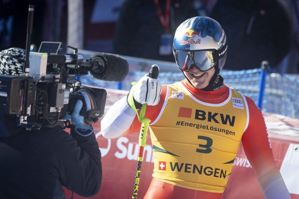 Franjo von Allmen feiert seinen ersten Weltcupsieg