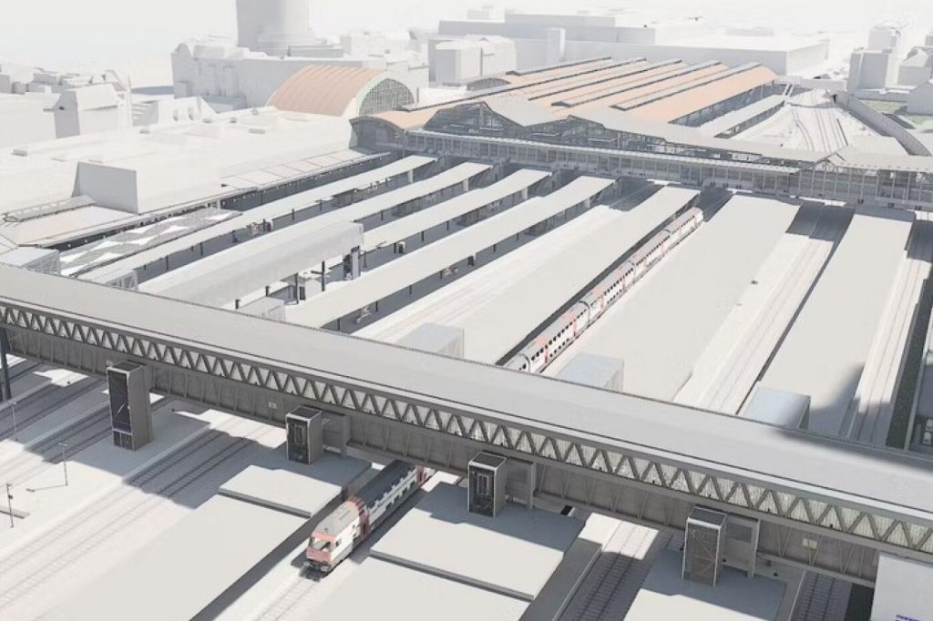 Letzte Etappe: Einschub der 910-Tonnen-Passerelle beim SBB Ende März