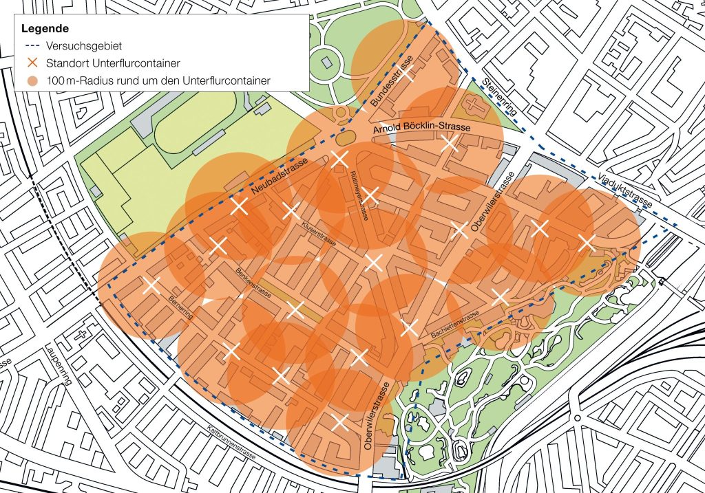 Wegen Teuerung: Kanton verkleinert Unterflurcontainer-Testgebiet