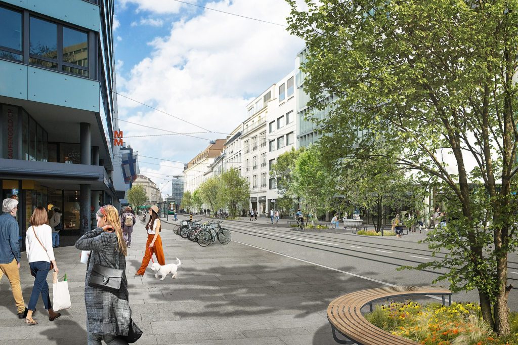 Aeschenvorstadt wird saniert – breitere Trottoirs und neue Grünflächen