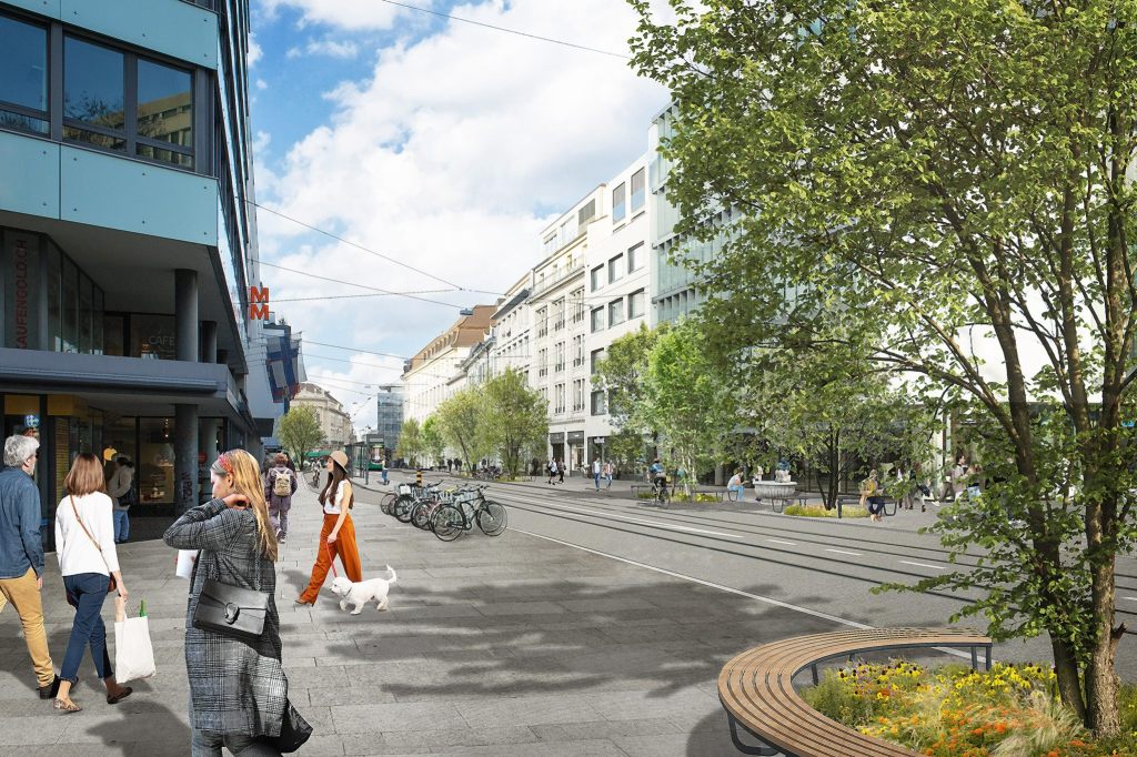 Aeschenvorstadt wird saniert – breitere Trottoirs und neue Grünflächen