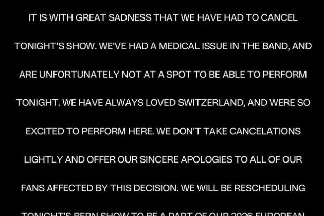 Linkin Park-Konzert in Bern wird krankheitbedingt abgesagt