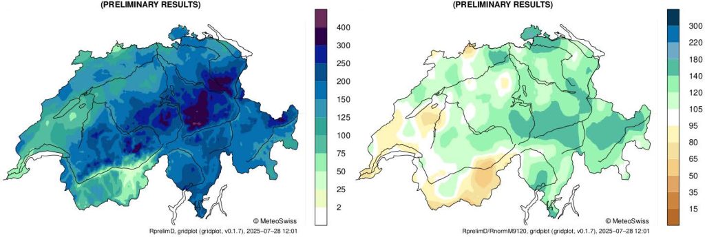Weniger Sonnenschein und verbreitet mehr Regen im Juli