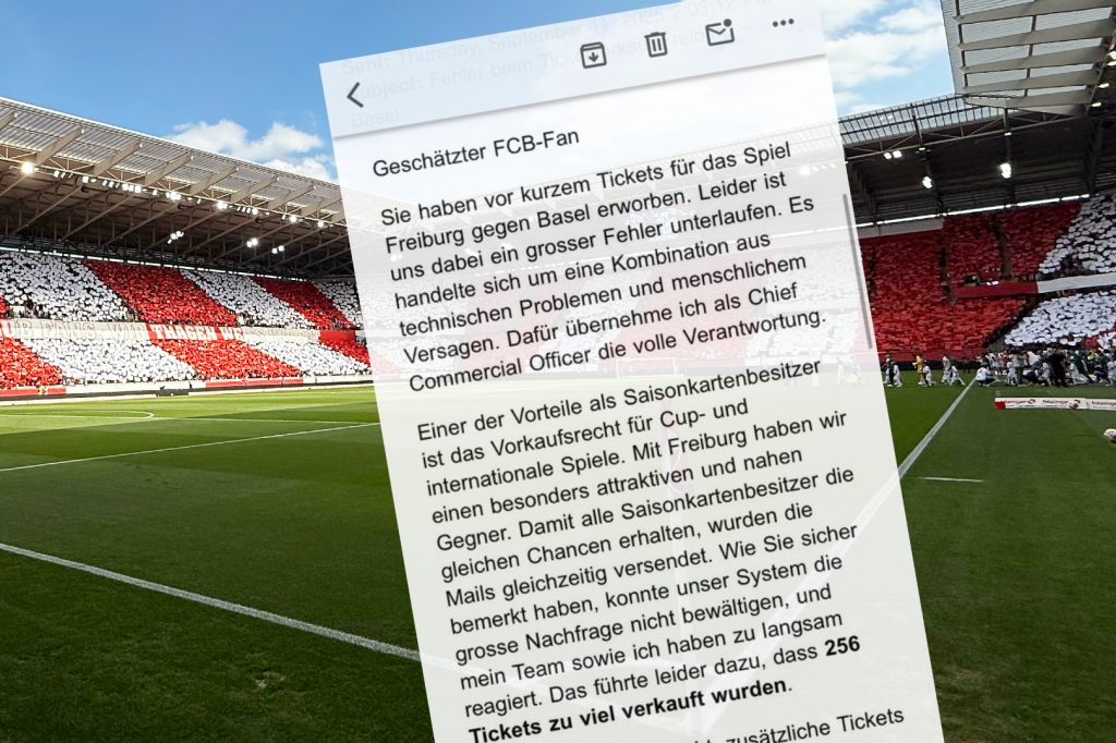 FC Basel hat zu viele Tickets für das Auswärtsspiel in Freiburg verkauft