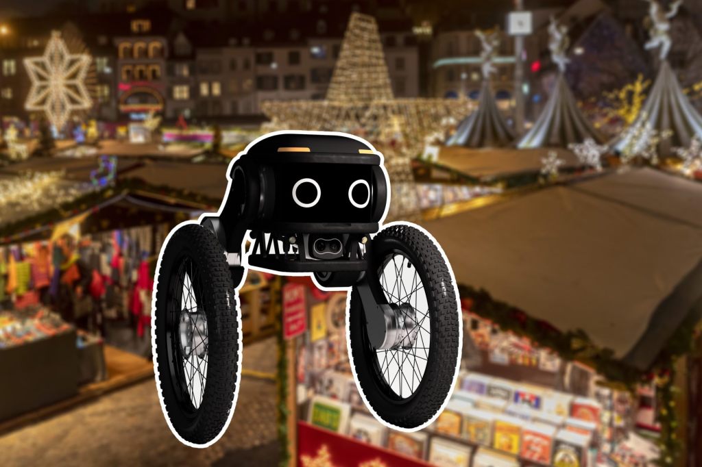 Sicherheitsroboter patrouilliert auch nicht am Weihnachtsmarkt